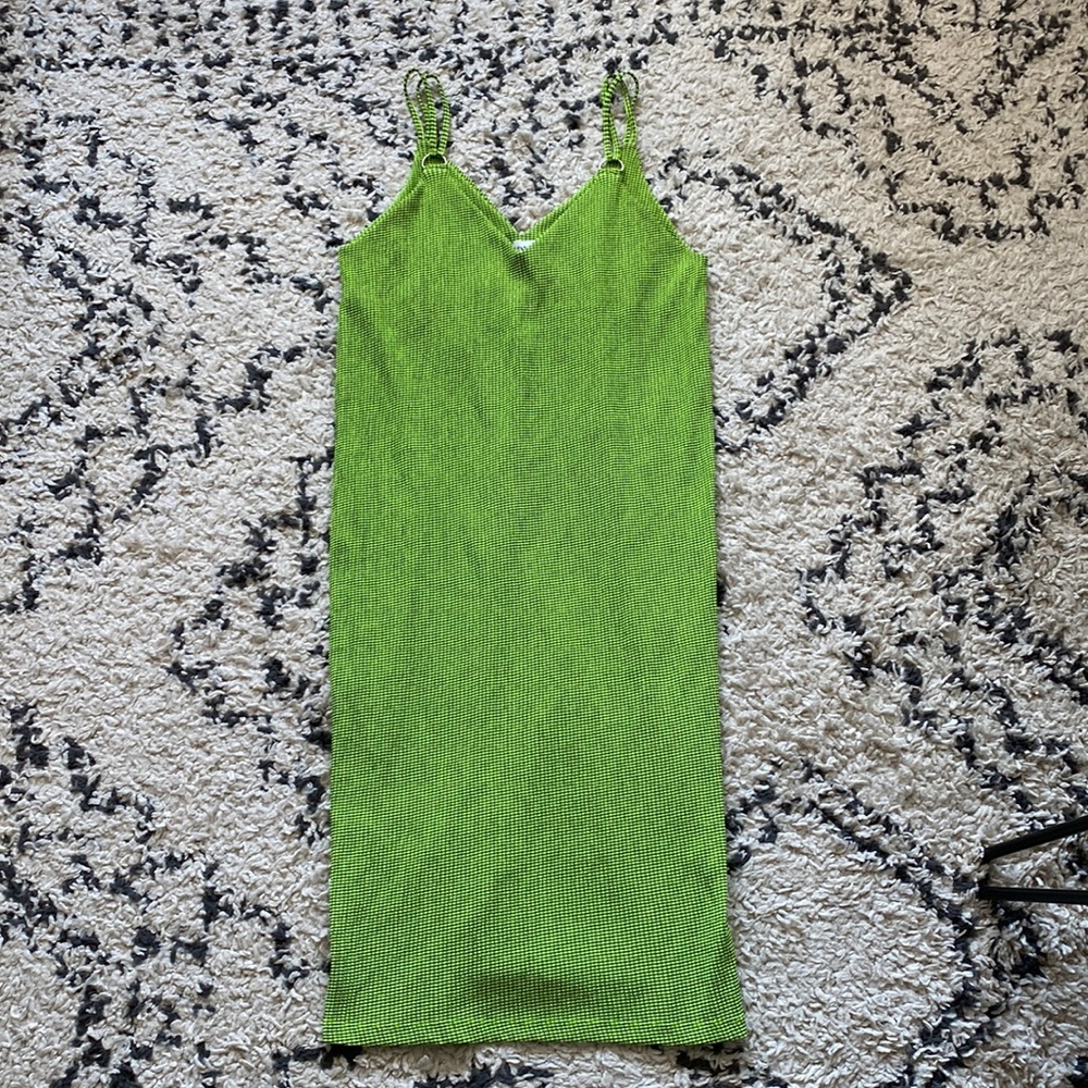 Zara neon green midi dress